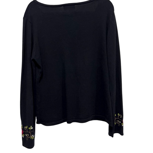 April Cornell • Embroidered Cotton Blend Long Sleeve Top Size M - Picture 3 of 6